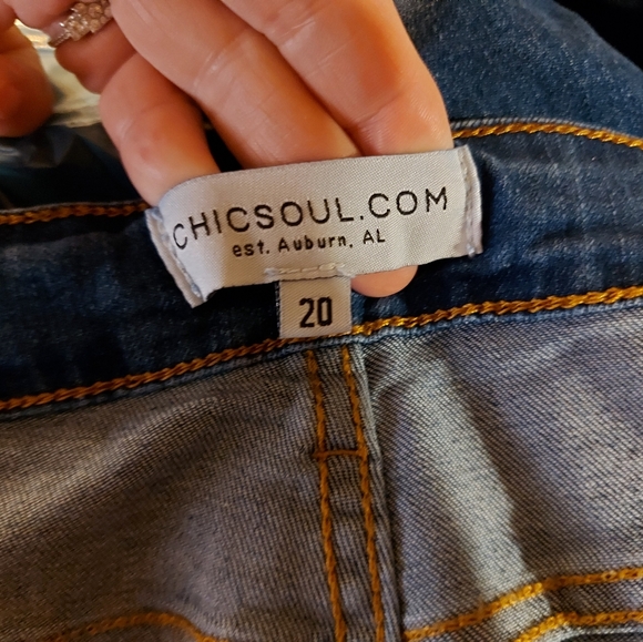 Chic Soul Plus Size Distressed Ripped Stretch Jean - Picture 8 of 9